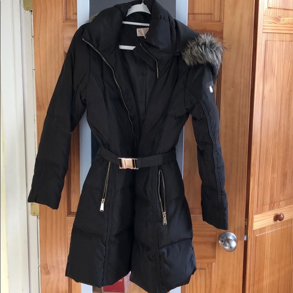 Dark brown puffy Michael Kors winter jacket